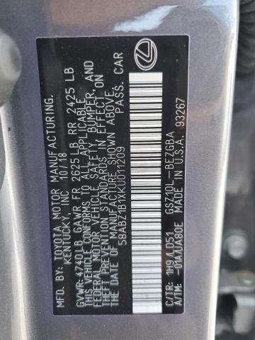 2019 LEXUS ES 350 - 58ABZ1B1XKU011209