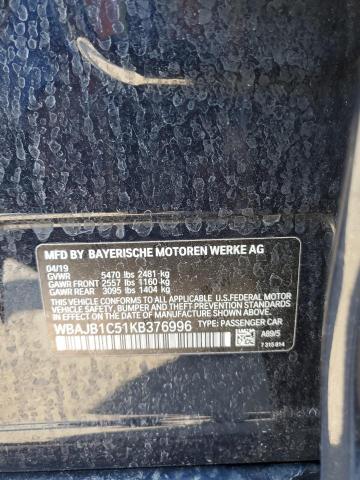 2019 BMW 530XE WBAJB1C51KB376996