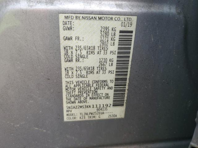 2019 NISSAN MURANO S - 5N1AZ2MS3KN111192