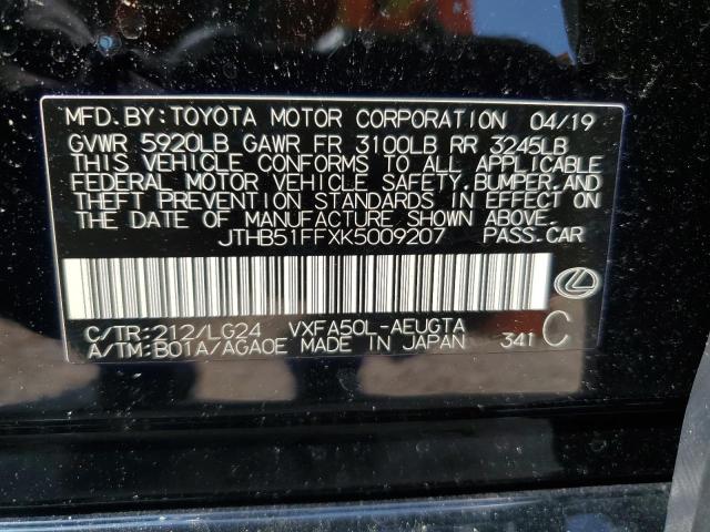 2019 LEXUS LS 500 BAS JTHB51FFXK5009207