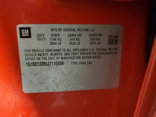2018 CHEVROLET CRUZE LT 1G1BE5SM9J7116550