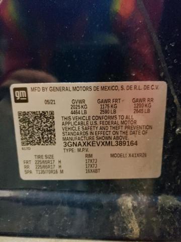 2021 CHEVROLET EQUINOX LT 3GNAXKEVXML389164