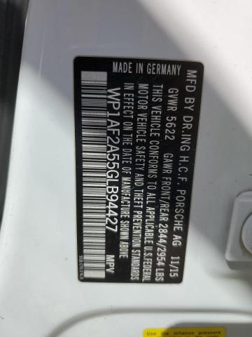 2016 PORSCHE MACAN TURB WP1AF2A55GLB94427