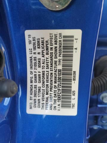 2020 HONDA CIVIC EXL - 19XFC1F72LE001030