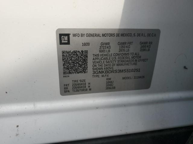 2021 CHEVROLET BLAZER 3LT 3GNKBDRS3MS510251