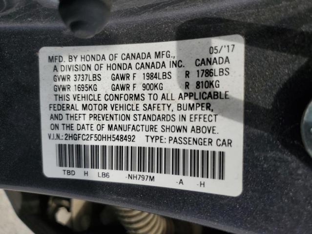 2017 HONDA CIVIC LX - 2HGFC2F50HH548492