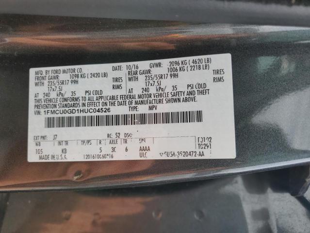 2017 FORD ESCAPE SE - 1FMCU0GD1HUC04526