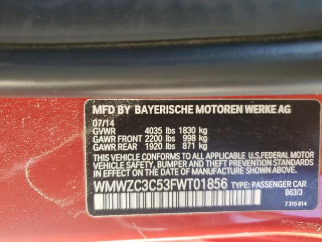 2015 MINI COOPER S C WMWZC3C53FWT01856