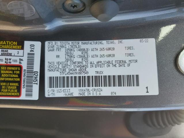 2022 TOYOTA TUNDRA DOU - 5TFLA5AAXNX007549