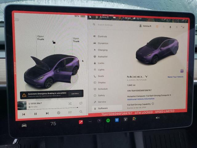 2025 TESLA MODEL Y - 7SAYGDED9SF269767