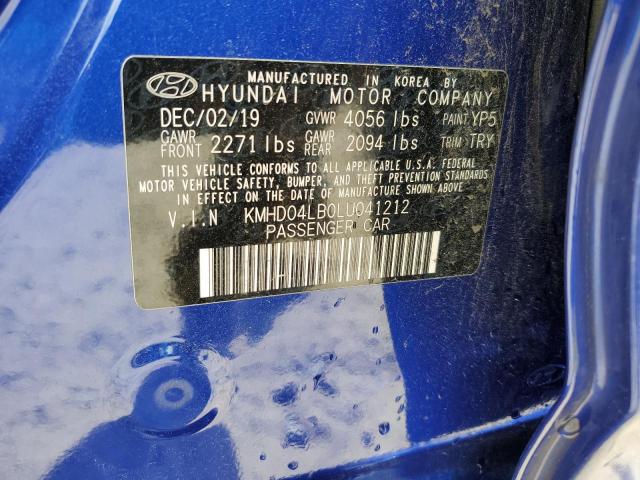 2020 HYUNDAI ELANTRA SP - KMHD04LB0LU041212