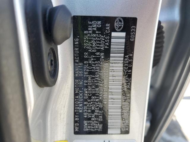 2017 TOYOTA CAMRY HYBR - 4T1BD1FK9HU202766