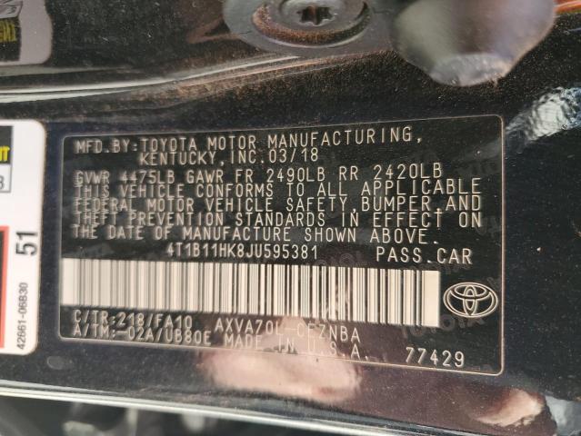 2018 TOYOTA CAMRY L - 4T1B11HK8JU595381
