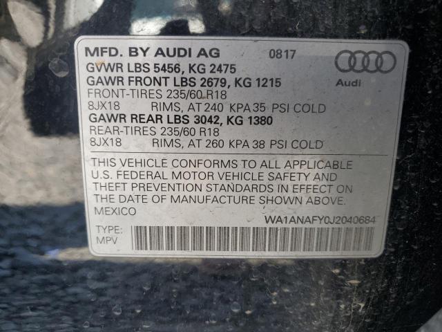 2018 AUDI Q5 PREMIUM - WA1ANAFY0J2040684