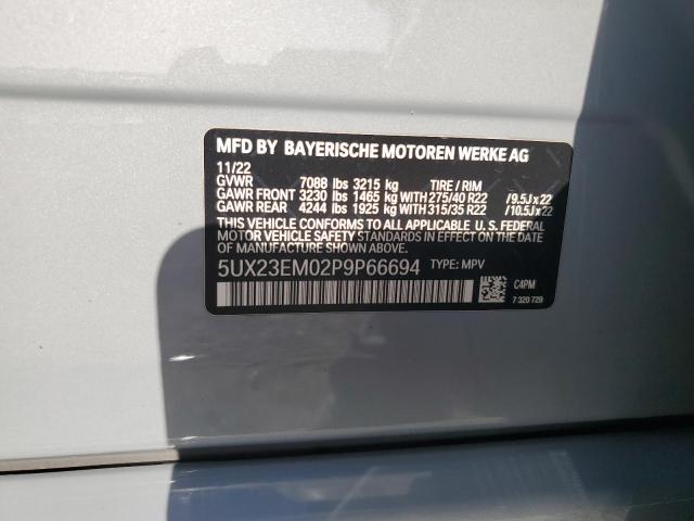 2023 BMW X7 XDRIVE4 - 5UX23EM02P9P66694