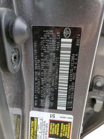 2019 TOYOTA CAMRY - 4T1B11HKXKU772773