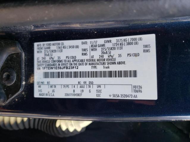 2018 FORD F150 SUPER - 1FTEW1E59JFB23812