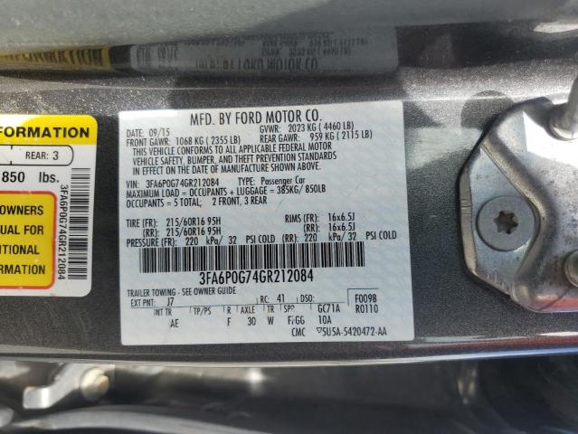 2016 FORD FUSION S - 3FA6P0G74GR212084