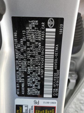 4T4BF1FK4DR318421 2013 TOYOTA CAMRY