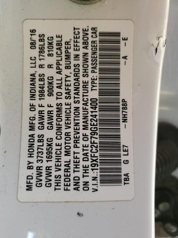 2016 HONDA CIVIC EX - 19XFC2F79GE241400