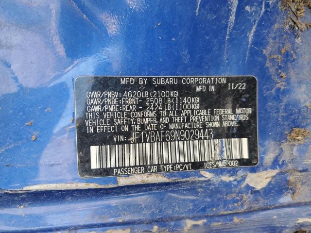 2022 SUBARU WRX PREMIU JF1VBAF69N9029443
