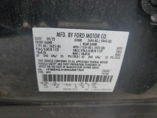 2022 FORD EXPLORER T - 1FMSK8JH8NGB87505