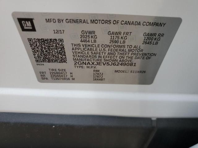 2018 CHEVROLET EQUINOX LT - 2GNAXJEV5J6249081