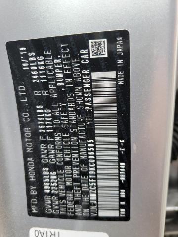 2019 HONDA CLARITY JHMZC5F19KC006505