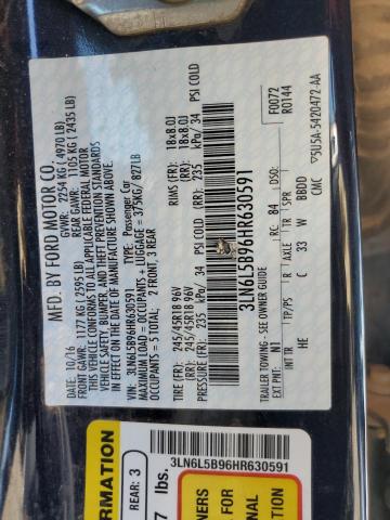 2017 LINCOLN MKZ PREMIE - 3LN6L5B96HR630591