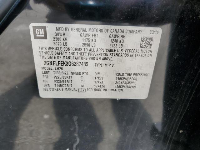 2016 CHEVROLET EQUINOX LT - 2GNFLFEK3G6287485