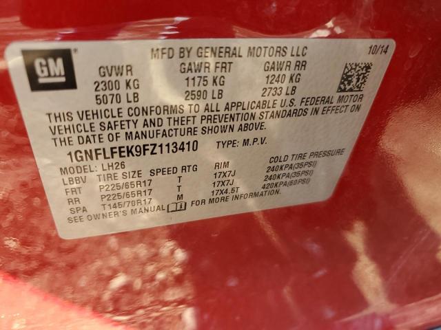 2015 CHEVROLET EQUINOX LT - 1GNFLFEK9FZ113410