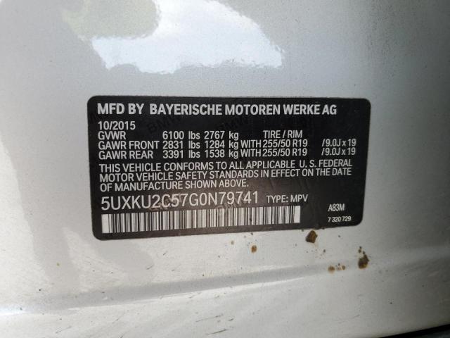 2016 BMW X6 XDRIVE3 - 5UXKU2C57G0N79741