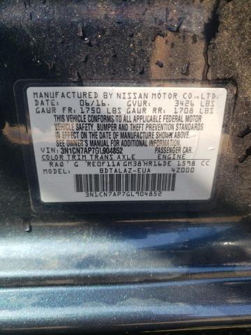 2016 NISSAN VERSA S - 3N1CN7AP7GL904852