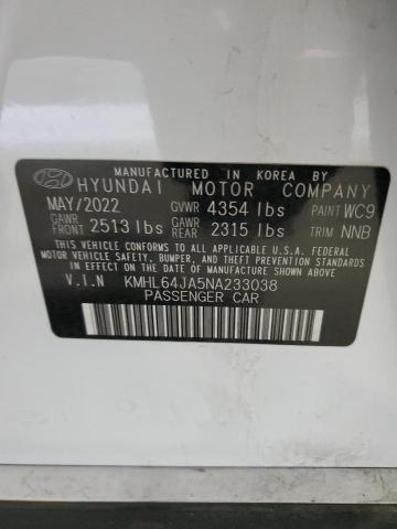 2022 HYUNDAI SONATA SEL KMHL64JA5NA233038