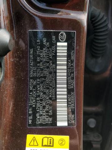 2017 LEXUS ES 350 58ABK1GG6HU071238