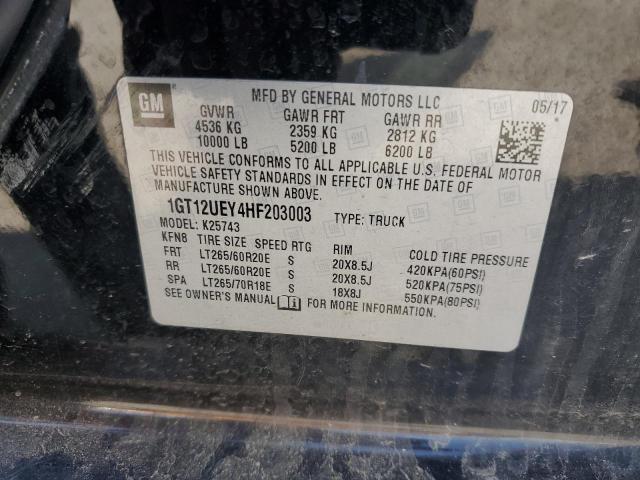 2017 GMC SIERRA K25 - 1GT12UEY4HF203003