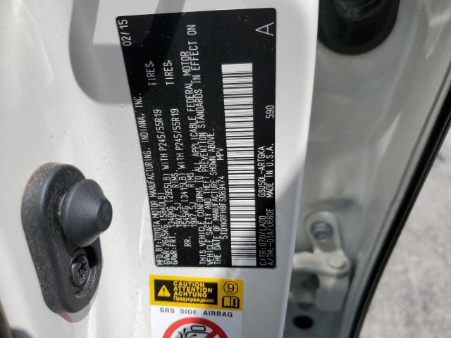 2015 TOYOTA HIGHLANDER - 5TDYKRFH8FS069474
