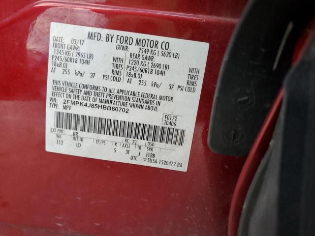 2017 FORD EDGE SEL - 2FMPK4J85HBB80702