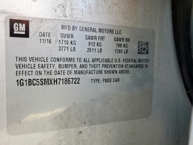 2017 CHEVROLET CRUZE LS - 1G1BC5SMXH7186722