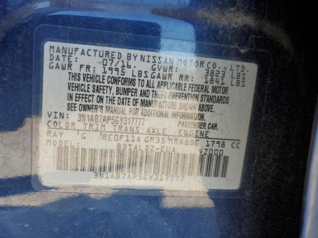 2016 NISSAN SENTRA S - 3N1AB7AP5GY317777