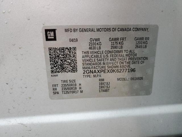 2019 CHEVROLET EQUINOX PR 2GNAXPEX0K6277196