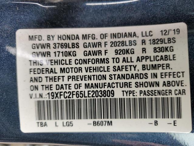 2020 HONDA CIVIC 19XFC2F65LE203809