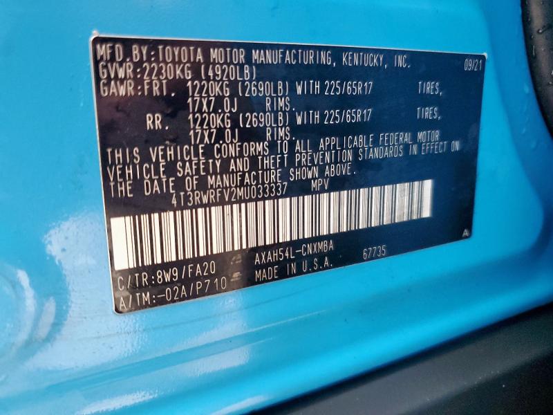 2021 TOYOTA RAV4 XLE - 4T3RWRFV2MU033337