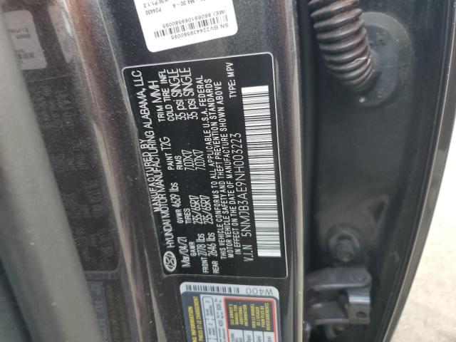 2022 HYUNDAI TUCSON SEL 5NMJB3AE9NH003223