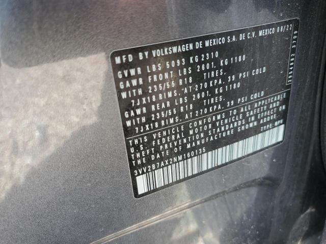 2022 VOLKSWAGEN TIGUAN SE - 3VV2B7AX2NM160135