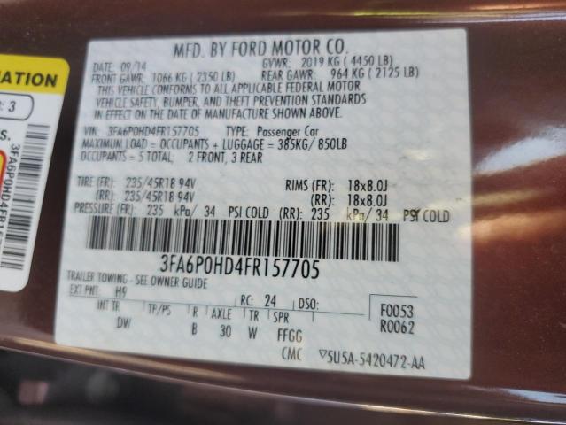 2015 FORD FUSION SE - 3FA6P0HD4FR157705