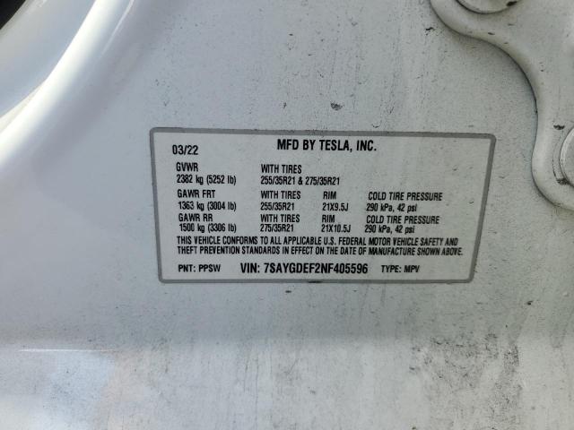 2022 TESLA MODEL Y - 7SAYGDEF2NF405596