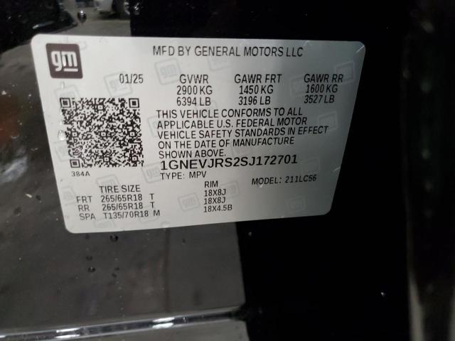 2025 CHEVROLET TRAVERSE Z 1GNEVJRS2SJ172701