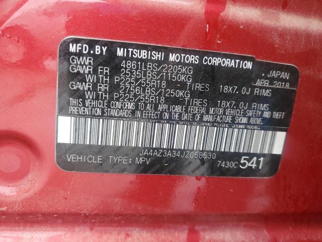 2018 MITSUBISHI OUTLANDER - JA4AZ3A34JZ058530