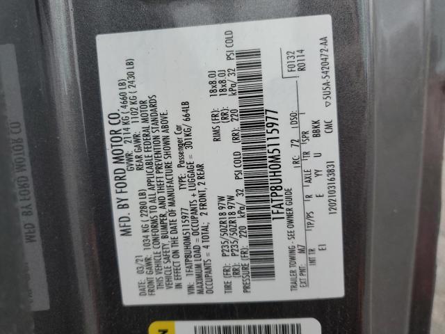 2021 FORD MUSTANG 1FATP8UH0M5115977